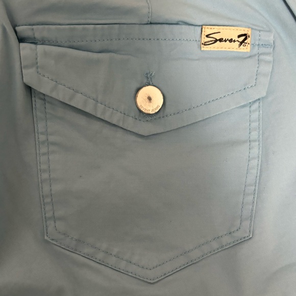 Seven 7 twill bermuda shorts light blue stretch cotton roll cuff size 4 - Picture 4 of 11
